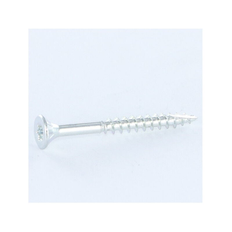 Vis bois et agglo Tekor Tête fraisée tf Cranté 5X80 Filetée sur 48 torx T25 Acier zingué Pointe antifendage cut-400 pièces