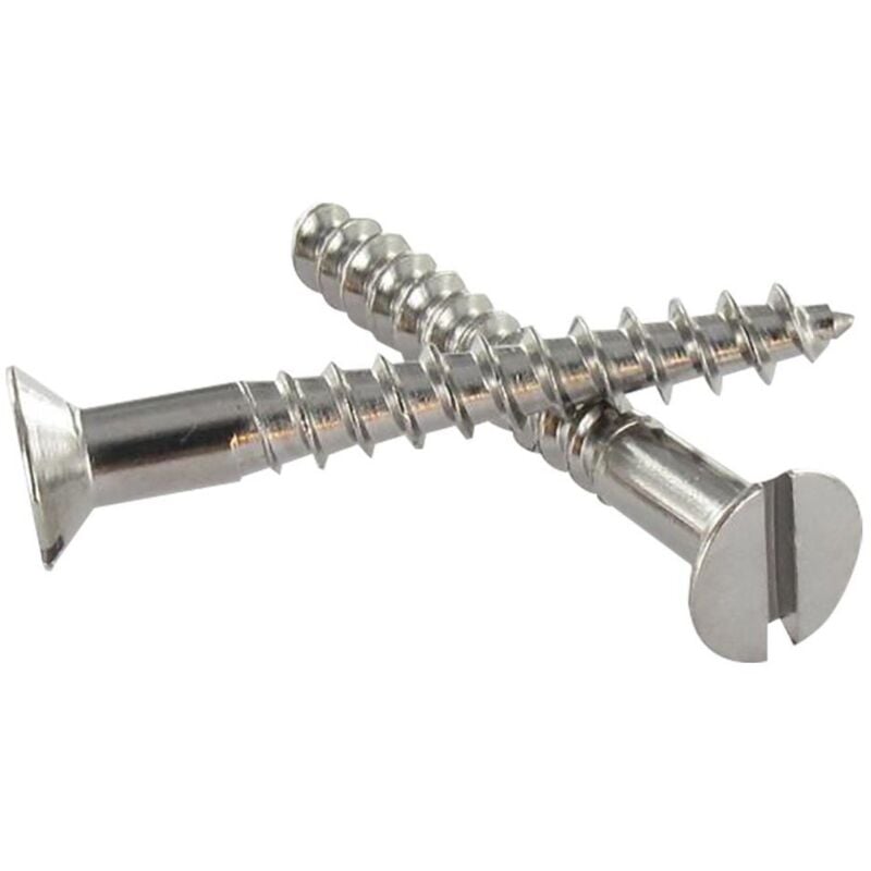 Vis Express - Vis bois Laiton chrome Tête fraisée tf Fendue 5X30-30 pièces