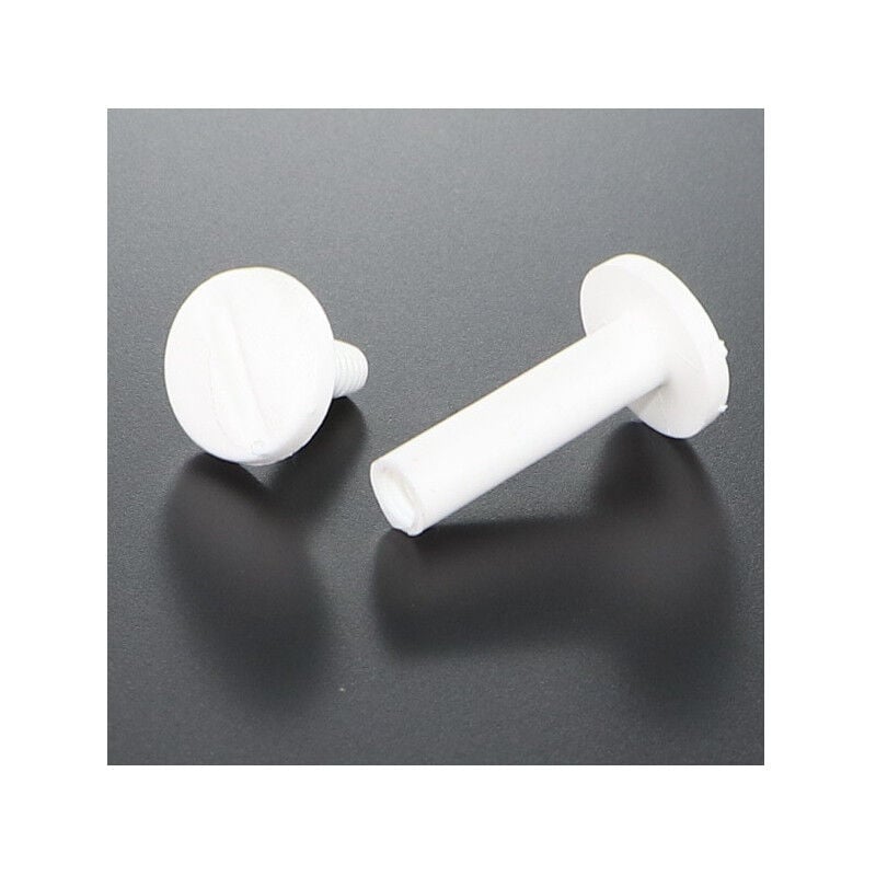 Vis relieur M6X15 Diamètre Tube 8 Nylon Blanc 2 pièces Mâle femelle-100 pièces