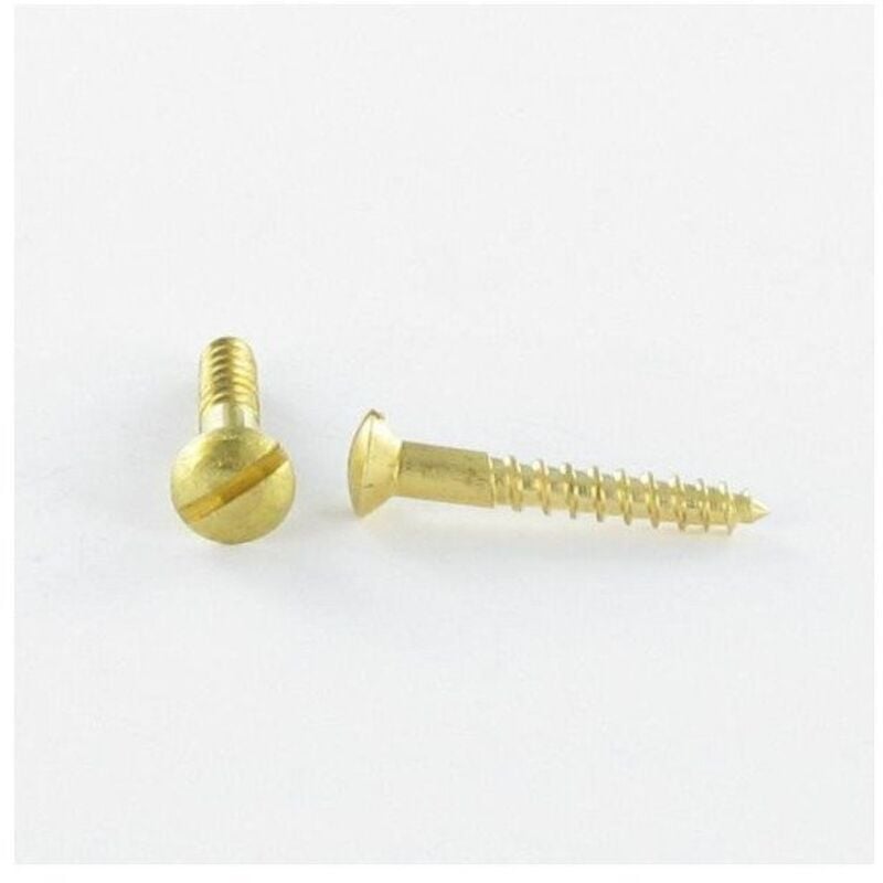 Vis Express - Vis bois Laiton Tête fraisée bombée tfb Fendue 2.5X12-500 pièces