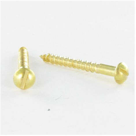 Vis bois Laiton Tête ronde TR Fendue 2X8