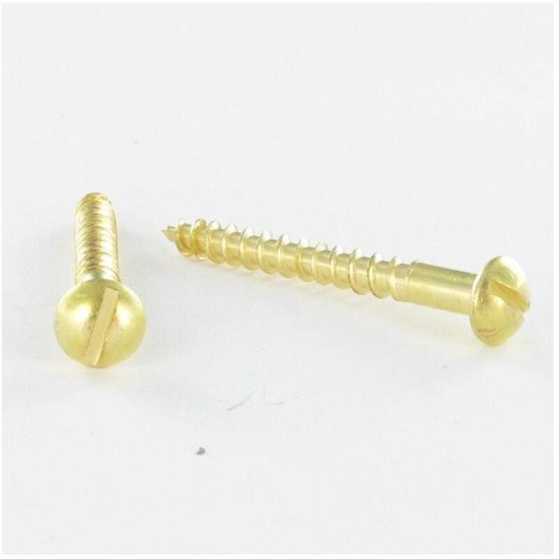 Vis bois Laiton Tête ronde TR Fendue 3.5X30-200 pièces