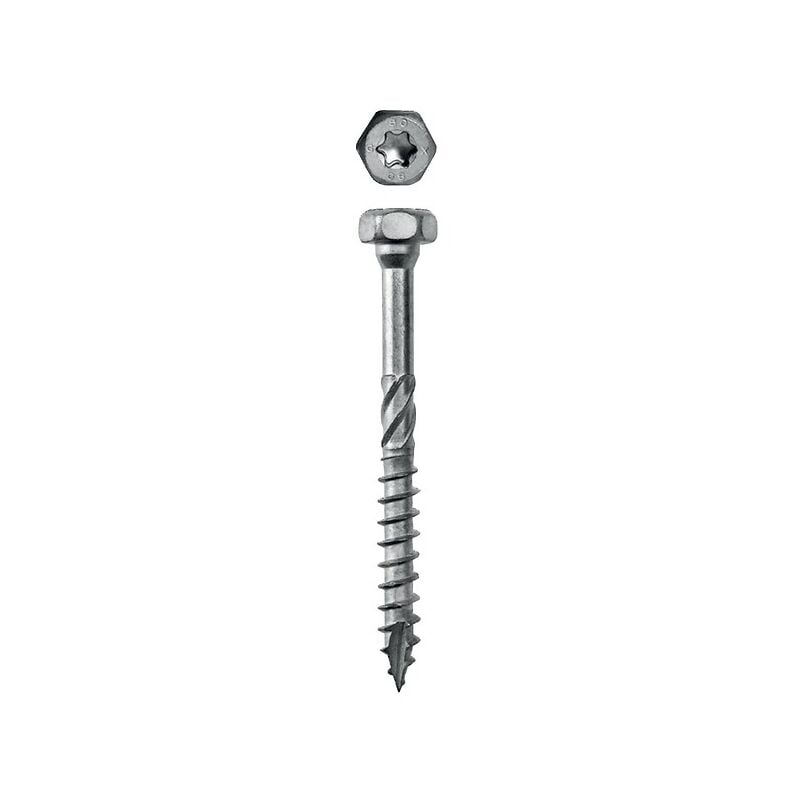 Vis à bois pour connecteur ss-h partiellement filetée tête h et empreinte Torx revêtement Impreg+ 8x80mm boîte de 50 pi - simpson
