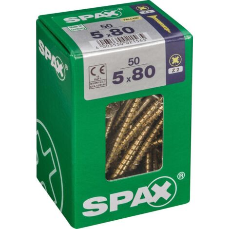 Vis bois Spax yellox 5x80 mm 50 pièces 4CUT