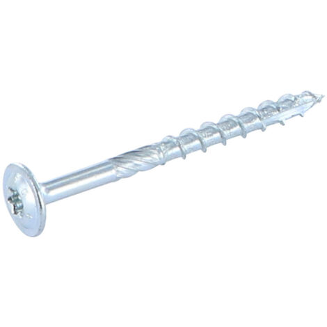 Vis bois TEKOR Tête disque TORX T40 Pointe antifendage cut type 17 8X80 Filetée sur 50 Acier zingué-5 pièces