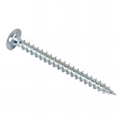 Vis bois tête cylindrique Pozidriv 4 x 50 mm Zingué BLANC - Boite de 500 pcs - Fixtout VACC0405002B