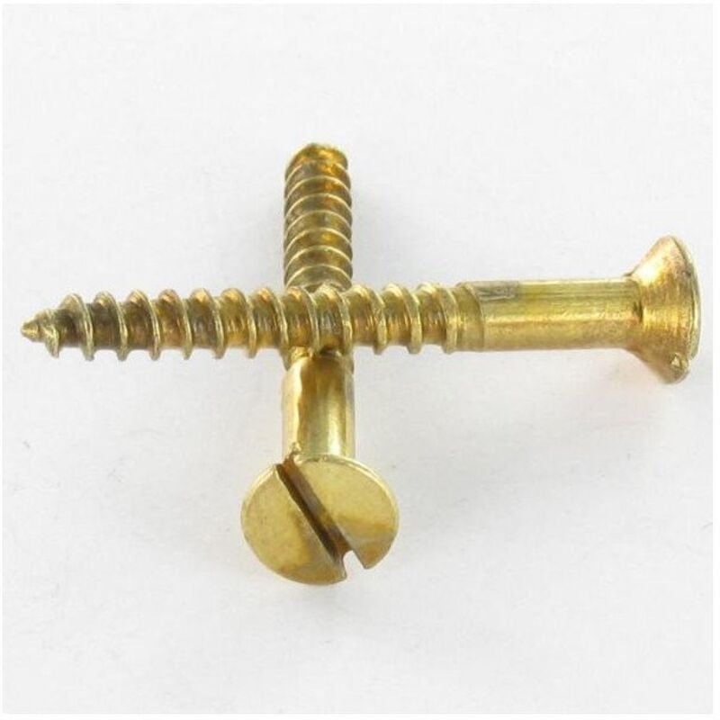 Vis Express - Vis bois Tête fraisée tf Fendue 3.5X30 Acier laitonne-500 pièces