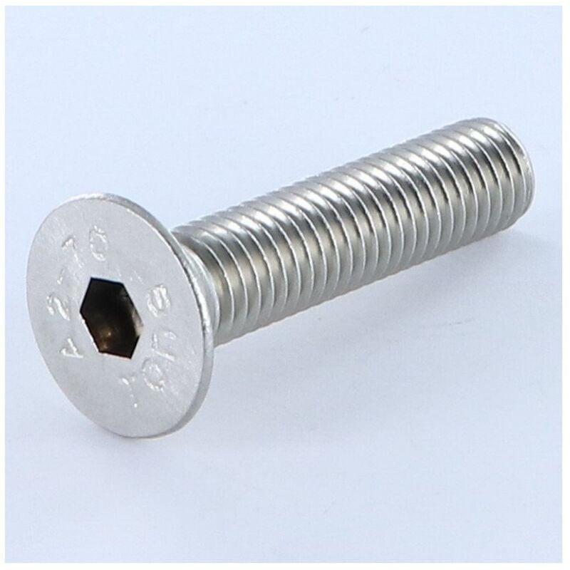 Vis métaux Inox A2 FHC tête fraisée empreinte hexagonale creuse Clé de 6 HC6 M10X30 Filetage total-100 pièces