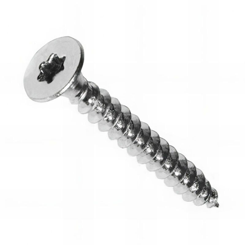 Vis bois tête fraisée Torx 4.5 x 60 mm Zinguée blanc - Boite de 250 pcs Fixtout VAFX04506002B