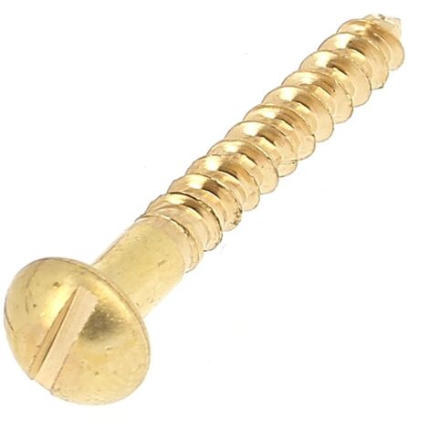 Vis Bois Tête Ronde Fendue Laiton Brut Din 96