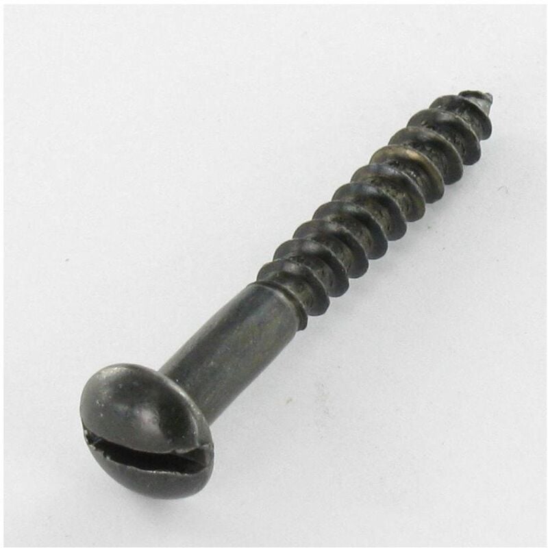Vis bois Tête ronde tr Fendue 5X40 Acier zingué noir-200 pièces