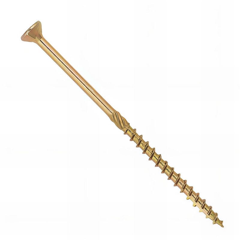 Vis bois Torx à tête plate D.5 x 90 mm - Zingué jaune - Boîte de 200 pcs