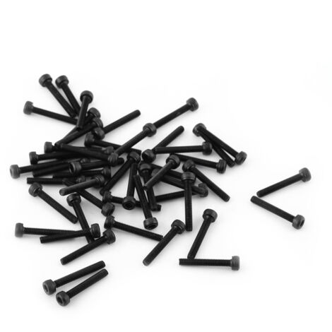 Vis Boulons Noirs à tête Hexagonale M3 (20mm, fileté complet, 50 pièces)