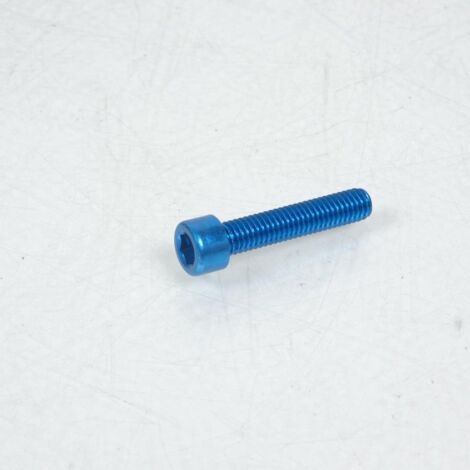 Vis BTR 5mm M6 pas 100 30mm anodisé Bleu 3AS Racing pour moto