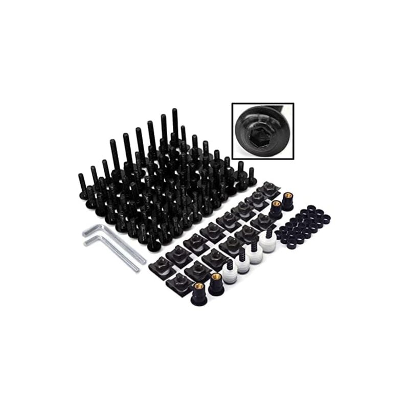Ersandy - Vis Carenage Moto,Vis Fixation Carenage Visserie Carrosserie Moto Universels Boulons Kits CaréNages Alliage Aluminium pour la Plupart des