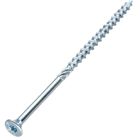 Vis charpente TEKOR Tête fraisée Cranté TORX T40 8X120 Filetée sur 70 Pointe antifendage type 17 Acier zingué