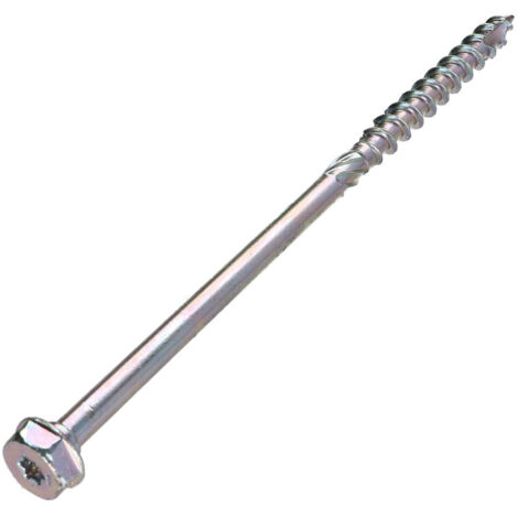 Vis charpente TEKOR Tête hexagonale TH Pointe antifendage type 17 10X200 Filetée sur 80 TORX T40 zingué cr3 96 hbs-50 pièces