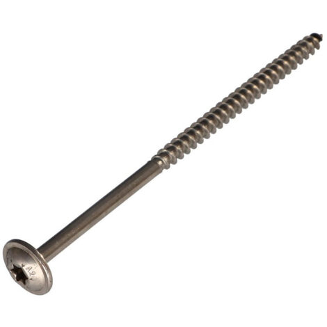 Vis charpente tête disque Inox A2 6X120 Filetée sur 70 TORX T25 Diamètre de tête: 15-100 pièces