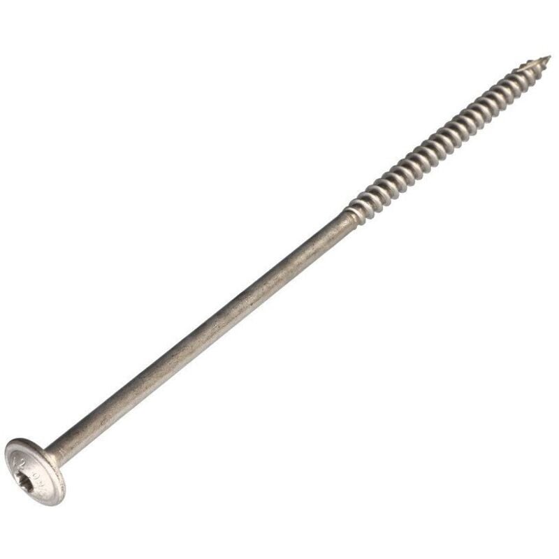 Vis charpente tête disque Inox A2 6X60 Filetée sur 36 torx T25 Diamètre de tête: 15-100 pièces