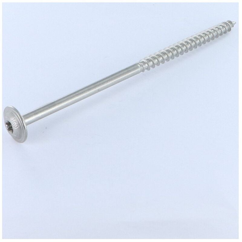 Vis charpente tête disque Inox A2 8X200 Filetée sur 80 torx T40 Diamètre de tête: 20-50 pièces