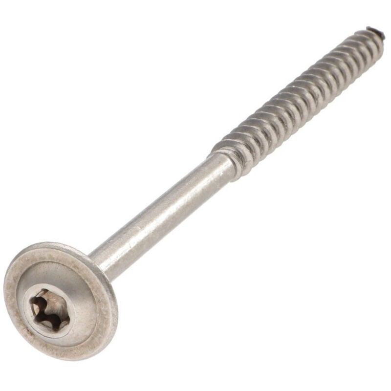 Vis charpente tête disque Inox A2 8X300 Filetée sur 80 torx T40 Diamètre de tête: 20-10 pièces