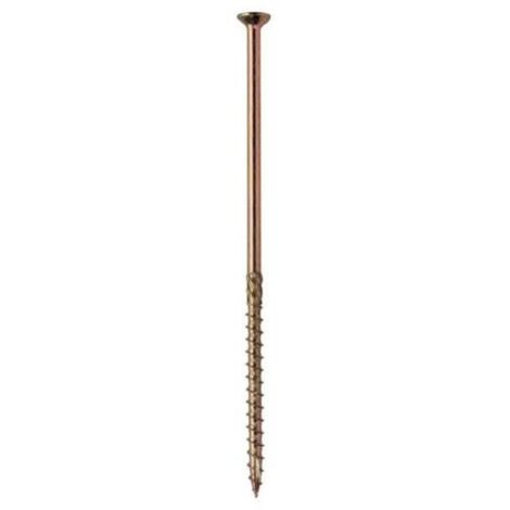 Vis charpente tête fraisée 6x150 mm zingué bichromaté – Acier trempé pour poutres lamellaires – Boîte de 100 unités