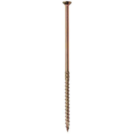 Vis charpente tête fraisée 6x150 zingué bichromaté- Boite 100,Vis à bois multi-usage à filetage unique,Idéal pour la fixation dans une gamme de substrats