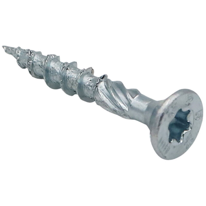 Vis charpente Tekor Tête fraisée tf Cranté torx T20 4X25 Filetée sur 15 Pointe antifendage cut type 17 Acier-2000 pièces