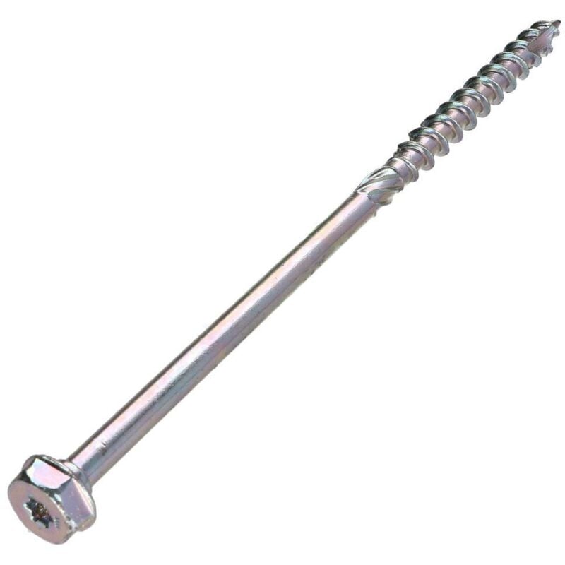 Vis charpente Tekor Tête hexagonale th Pointe antifendage cut type 17 8X160 Filetée sur 80 torx T40 zingué cr3 96-30 pièces