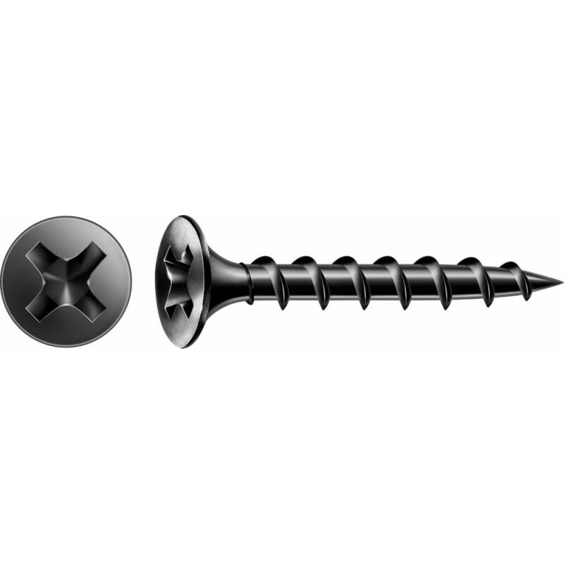 Spax gix-b Filetage grossier, 3,9 x 55 mm, 500 pièces, filetage complet, tête en trompette, empreinte cruciforme H2, pointe d'aiguille – 1891170390555