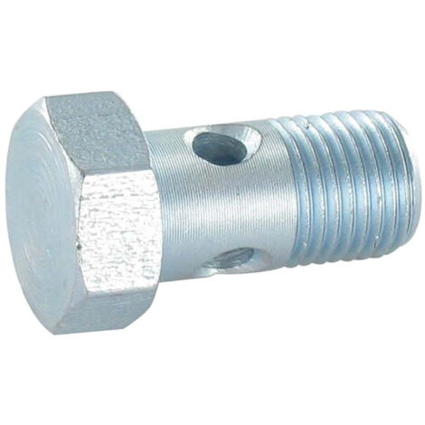 Vis creuse simple ou vis banjos Tête hexagonale TH M12X24 Pas de 150 Acier zingué blanc