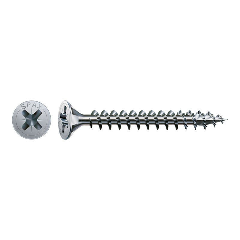 Vis cruciforme à tête fraisée filetage total Z2 acier inoxydable (360 pcs) Spax 4 x 35 mm