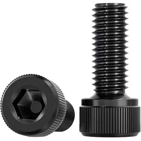 Vis Cylindriques Noir M6 X 20mm 20 Pièces Vis Cylindrique à Six Pans Norme DIN 912 / ISO 4762 Visserie En Acier Inoxydable A2 V2A Vis à Tête Cylindrique Entièrement Filetée Boulons