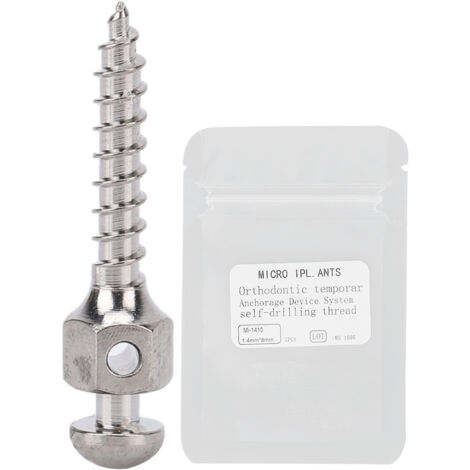 Vis d'ancrage orthodontique auto-perceuse en acier inoxydable 1.4x8mm pour implants micro-dentaires