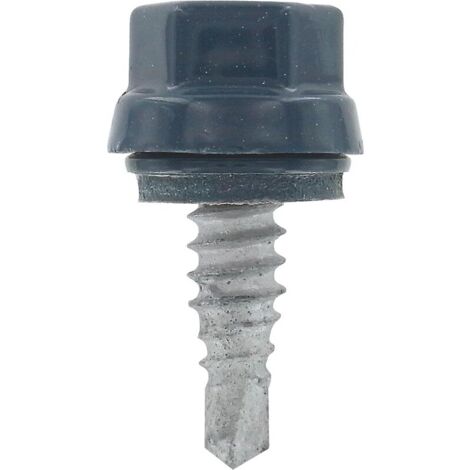 Vis d'assemblage bacs acier tête h laquée acier cémenté Zacrovis 1,5 brun rouge RAL 8012 6,3x22 mm, 100 pièces - ETANCO
