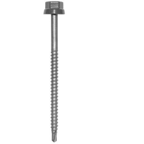 Vis de bacs acier tête h laquée acier cémenté Zacrovis Bois gris terre d'ombre RAL 7022 6,5x100 mm boîte de 100 pièces - ETANCO