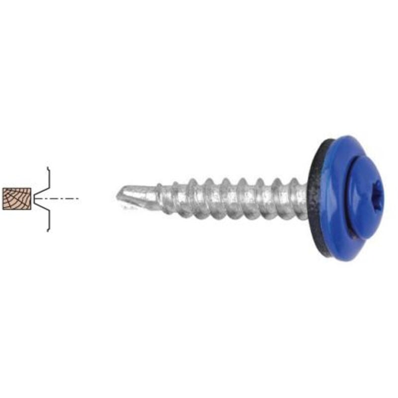 Vis de bardage acier cémenté tête cylindrique bombée torx T20 laquée Belvis Bois, gris anth RAL7016 4,9x35mm, 100 p Etanco
