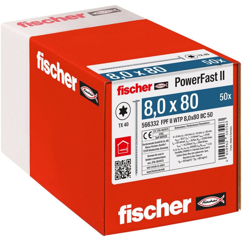 Powerfast ii 8,0X80 tk tx tg blvz 50 566332 - Fischer