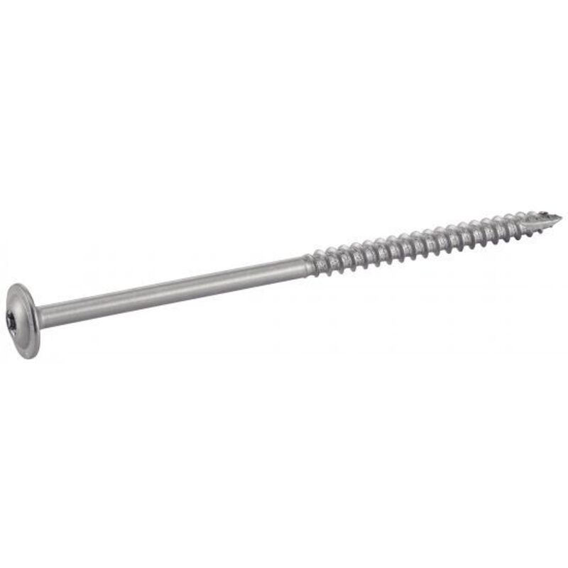 Vis à bois tête plate large inox A2 empreinte Torx T40 8x100mm filetage 70mm boîte de 50 pièces Acton