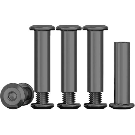 vis De Connexion M4 Vis De Liaison Noir En Acier Inoxydable A2 V2A Pour Meubles M4x25mm Écrous À Douille (10 Pièces)