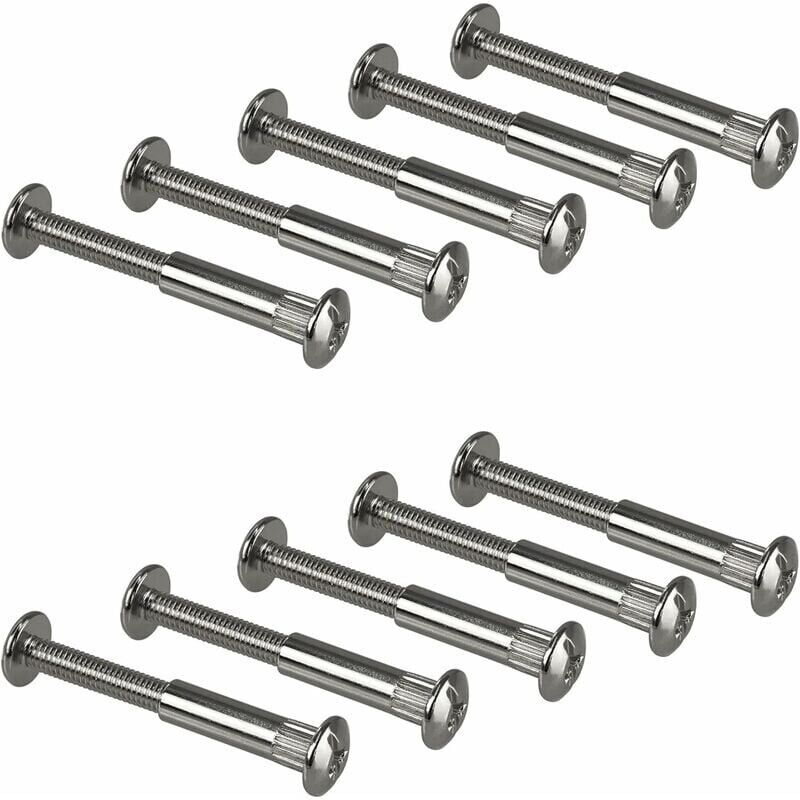 INHHUB Vis de connexion,vis de raccordement vis à six pans creux avec filetage vis d'assemblage Professionnel douille en acier nickelé Meubles Vis
