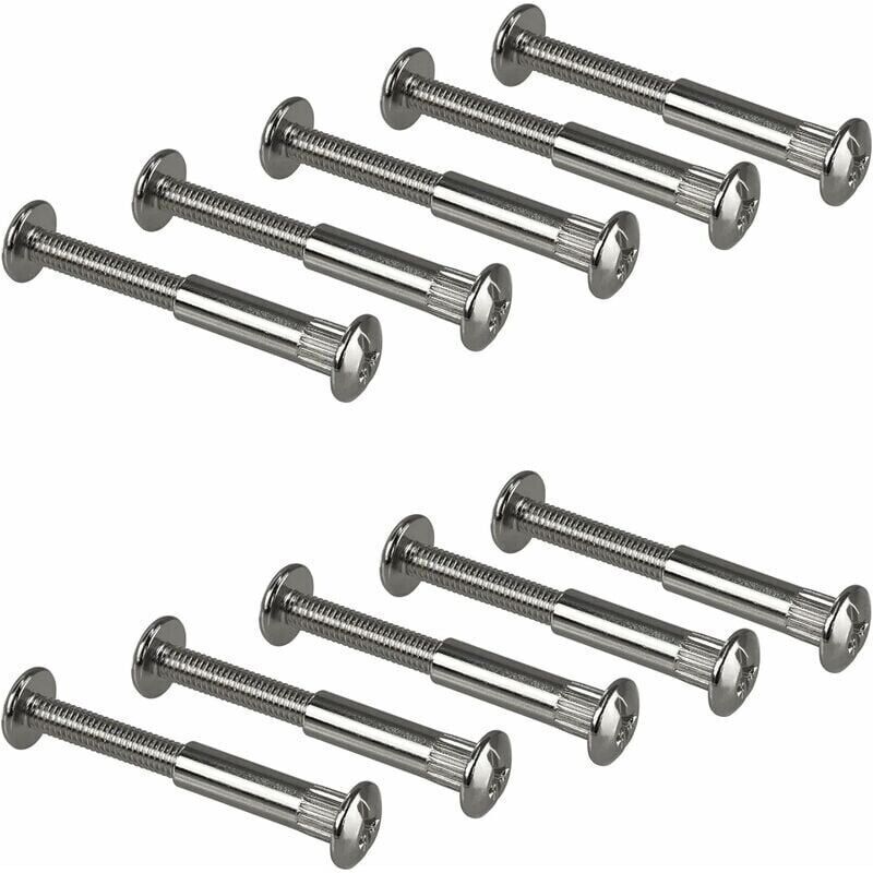 RHG Vis de connexion,vis de raccordement vis à six pans creux avec filetage vis d'assemblage Professionnel douille en acier nickelé Meubles Vis pour