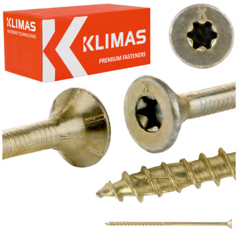 MODERIX bichromatée - tête fraisée - filetage partiel - empreinte torx - pointe anti-fendage 6 x 160 - Boîte de 100