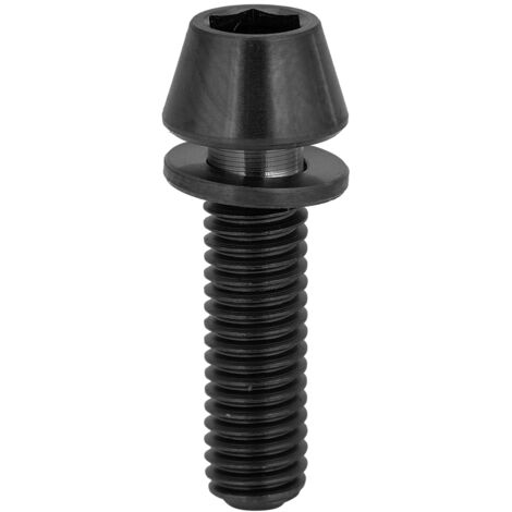 Vis de direction conique 8mm pour VTT noir M5x18 avec rondelle