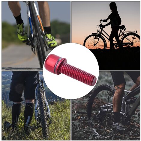 Vis de direction M5x18mm pour guidon de vélo, boulon de fixation rouge avec entretoise en acier, pièces de rechange pour vélo.