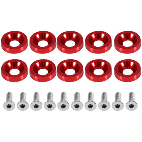 Vis de fixation M6 pour cadre de plaque d'immatriculation (rouge)