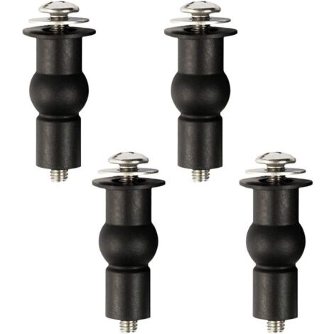 Vis de fixation pour abattant de toilette, 4 vis d'expansion, pour charnières d'abattant de toilette, charnière supérieure remplaçable, noir.