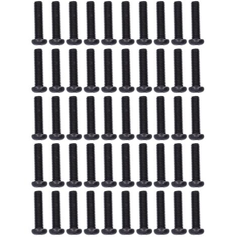 Vis de machine à tête cylindrique DIN 7985 M3x12 A2-70 zinc noir - 50 pièces - Assemblage professionnel