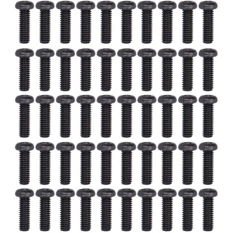 Vis de Machine à tête Fraisée Completement Filetées avec Revêtement Noir Zinc, DIN 7985, M4x12, 50 Pièces