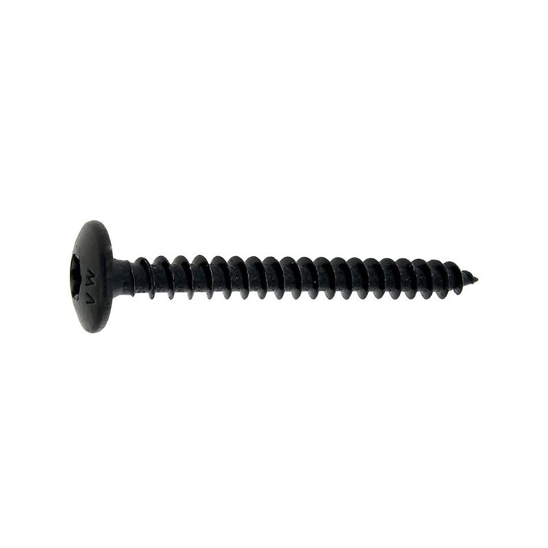 Vis de penture empreinte torx acier zingué noir entièrement filetées, diamètre 6 mm, longueur 45 mm, boîte de 200 vis Viswood